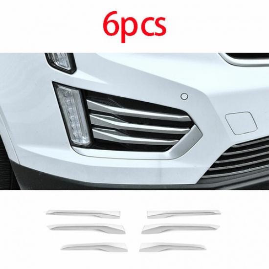 For 2016- Cadillac XT5 ABS Chrome Car Front Fog Light Lamp Strip Trim 6pcs