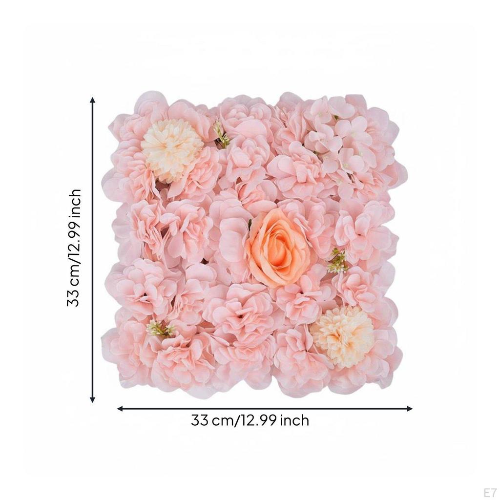 Artificial Rose Wall Panel Realistic Look Floral Backdrop Reusable ThreeDimensional