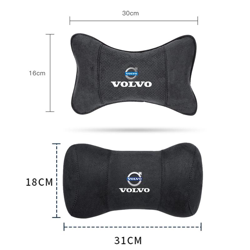 Suede Headrest Car Breathable Memory Foam Neck Pillow For Volvo V60 V40 XC90 S60 C30 XC60 V50 S90 XC40 S80 T6 V90 EX30 EX90 EM90
