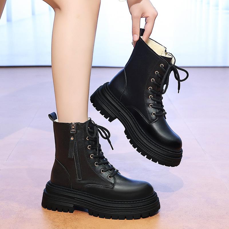 Small Thick-soled Martin Boots Women's Boots 2025 New Autumn and Winter Retro Heightening Short Boots Versatile Locomotive Boots