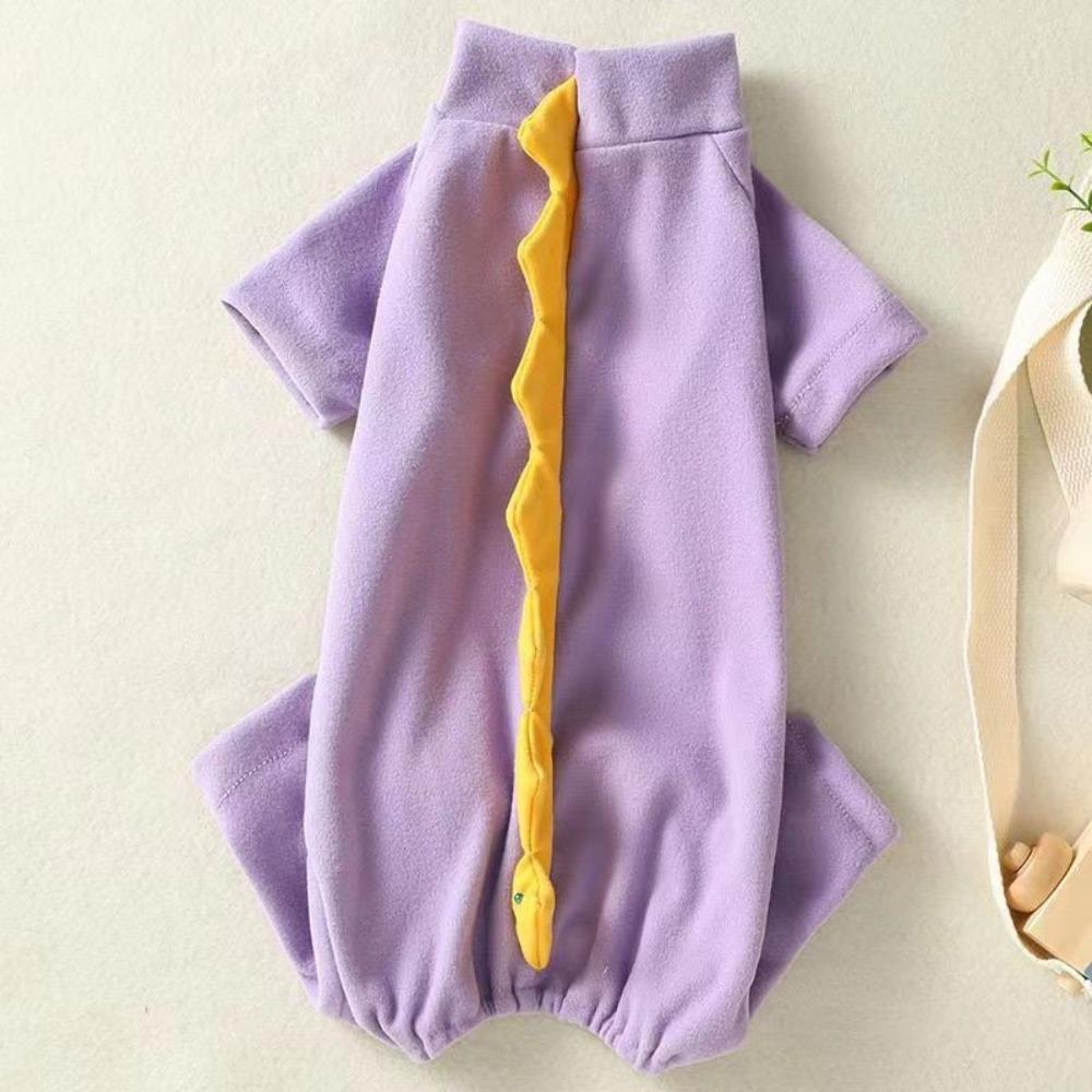 

Dinosaur Shape Cat Clothes Plush Cat Vest Funny Cat T-shirt Pets Clothing M 2.5-3.6kg фиолетовый