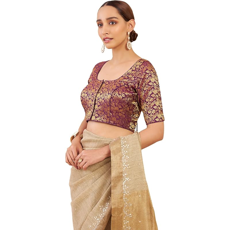Soch Purple Art Silk Blouse with Woven Floral Designs 38 красный