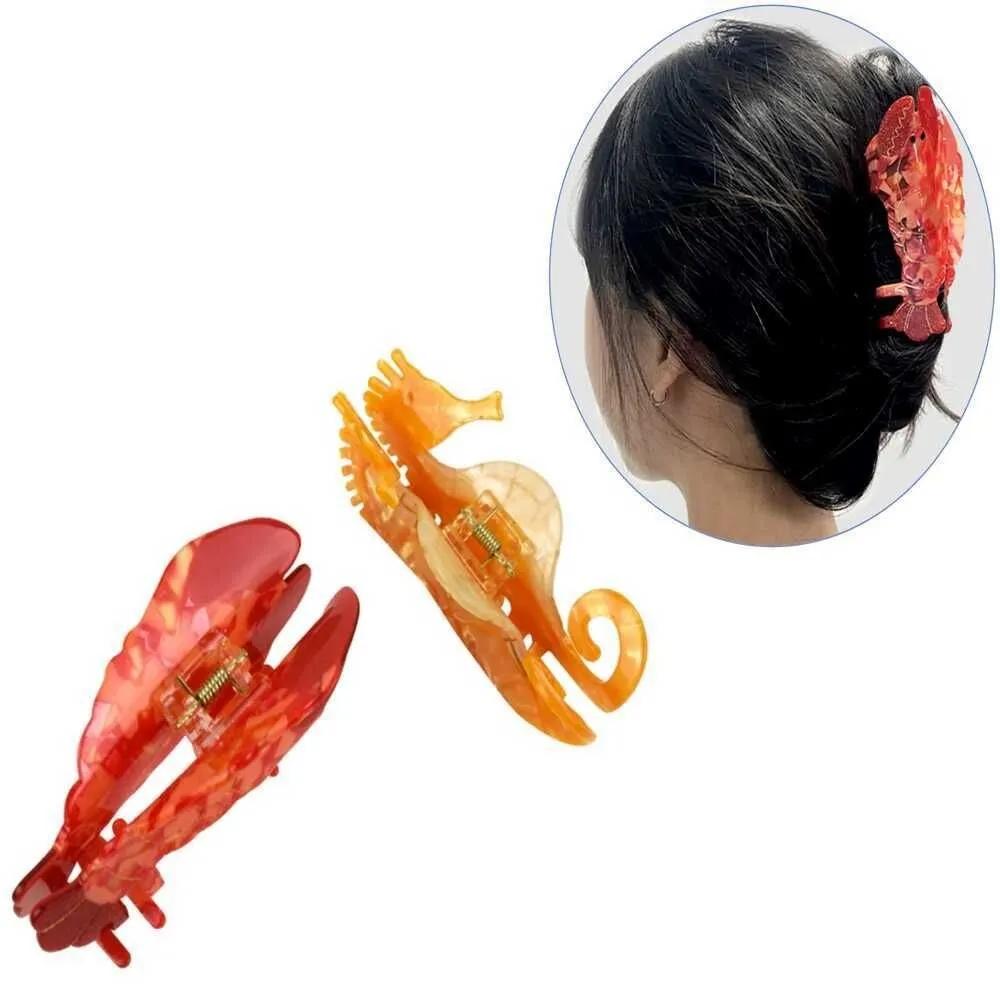 Crayfish seahorse hair clip hair updo hair clip hair fixing ponytail hair pin half-up hairstyle hair clip hippocampus