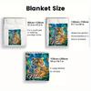 Custom Tiger & Cub Blanket Personalized Name Photo Fleece Throw All Season Soft Warm Bedding for Kids Adults Home Decor Gift