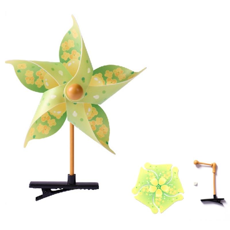 DIY Crafting Windmill Hair Clip Easy To Assemble Creative Hairpin Plastic Alloy Hairpieces Fashion Hair Accessories