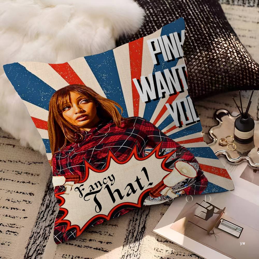 

Singer Pink PPantheress ALBUM Pillow Gift Home Office Decoration Bedroom Sofa Car Cushion Cover case x 30X30cm