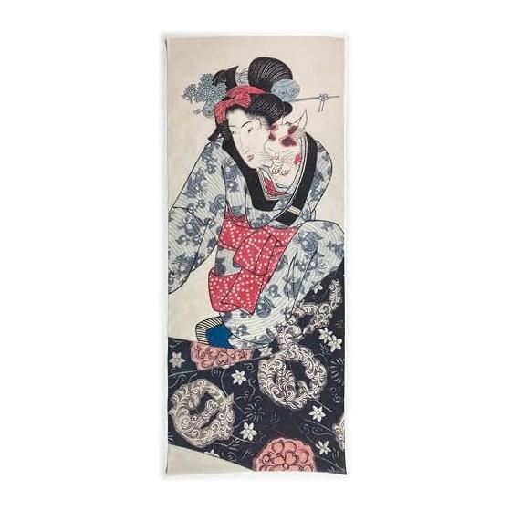 Utagawa Kunisada Ukiyo-e Tenugui (Japanese Hand Towel) -    Fry Chshi Funae  - Classic Japanese Art Print - Premium Japanese Cotton    (100%) - Unique