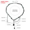 Y2K Black Crystal Beaded Choker Necklace for Women Punk Gothic Collar Female Party Daily Jewery Accessories