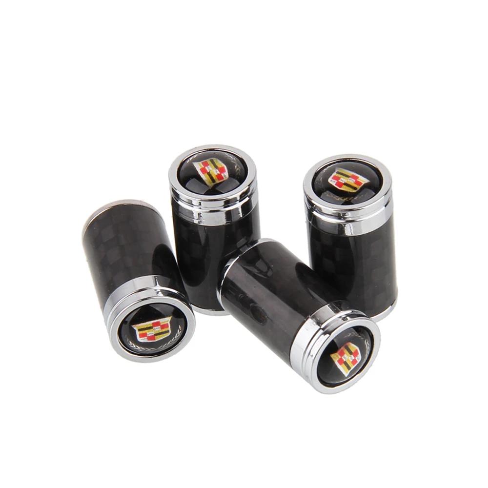 4pcs Car Tyre Valve Stem Caps Wheel Dust Cap for Cadillac CT5 CT6 XT5 ATS CTS DTS STS XTS SLS Tiburon Escalade Tire Accessories