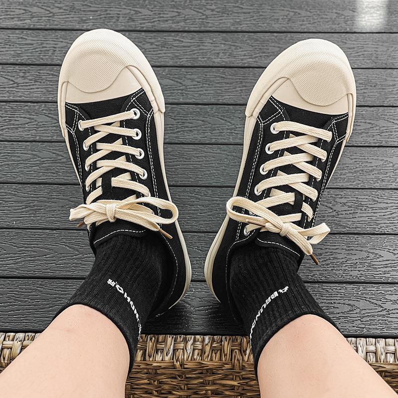 Summer Korean Version Breathable Canvas Shoes Men'S Niche Design Sense Cream White Shoes Retro Sports Couple Shoes