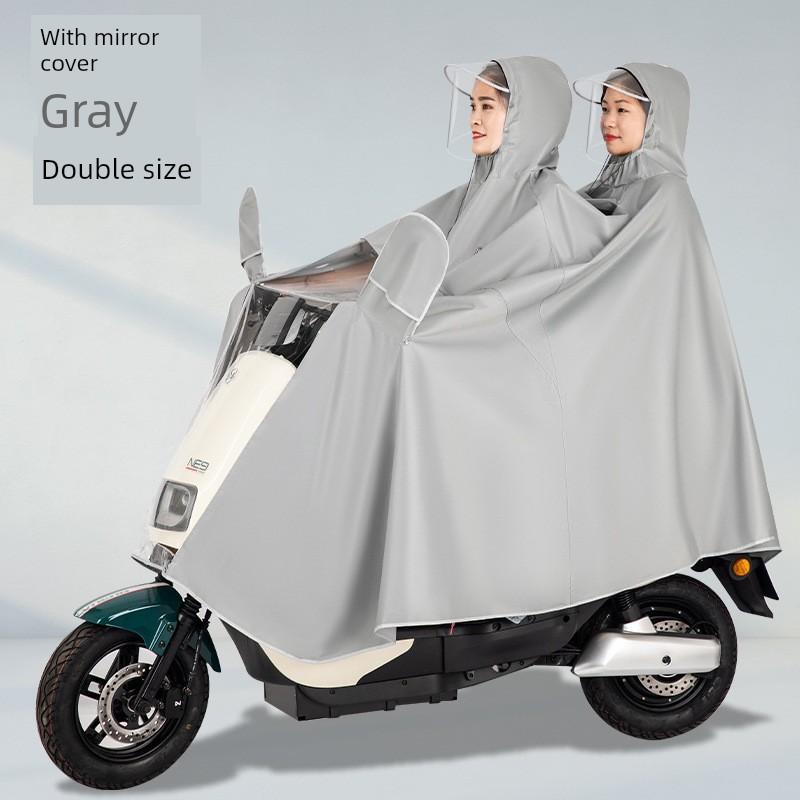 Raincoat for Electric Bikes and Motorcycles, Single or Double Person, Men's and Women's Models, Enlarged Size, Long Full-Body Rain Poncho for