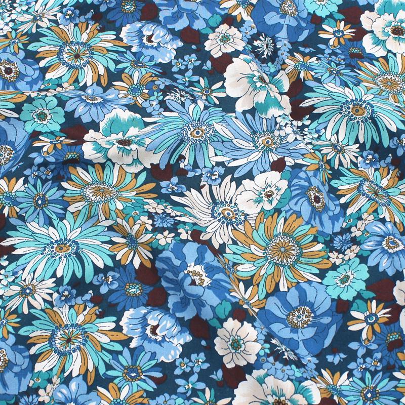 145x50cm Poplin Pastoral Floral Fabric DIY Children's Wear Cloth Make Bedding Quilt Decoration Home Tablecloth Sewing Cloth