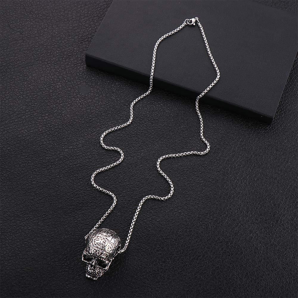 Steel Simple Men's Neck Chains Women Jewelry Accessories Skull Necklace Skeleton Pendant Choker