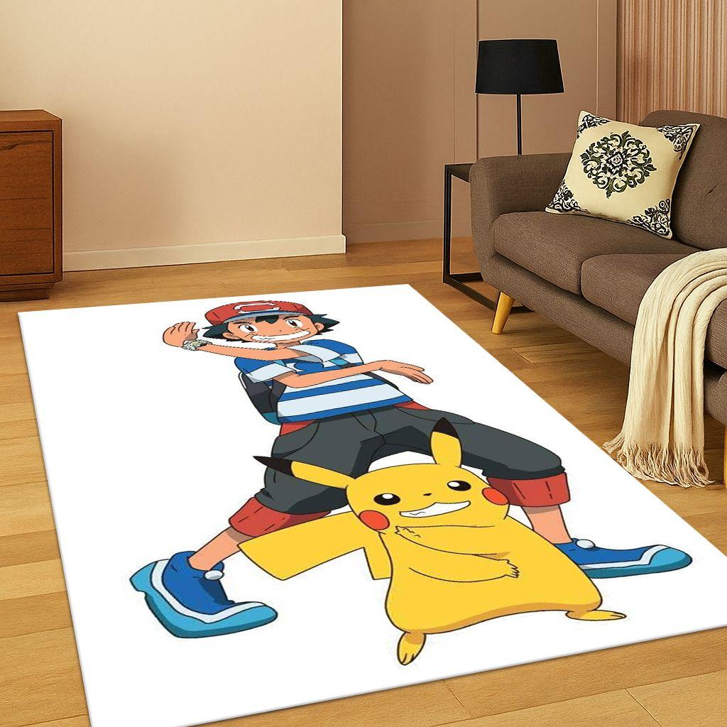 Pokemon Πίκατσου Ξωτικό Τέρας Κινούμενο Σχέδιο Χαριτωμένο Παιδικό Χαλί Κιλί για Δωμάτιο Παιχνιδιών Σαλόνι Υπνοδωμάτιο Πατάκι Διακόσμηση Αντιολισθητικό Χαλί Παιχνιδιού Δώρο