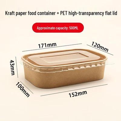 Contenants alimentaires jetables en papier kraft avec couvercles HANDUNYOU