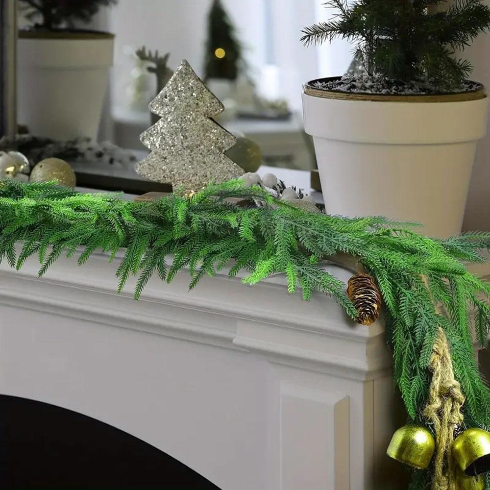 1.8m/2.7m Christmas Wreath Rattan Artificial Soft Pines Needle Garlands Lightweight Easy Hanging Decoration For Home Bedroom