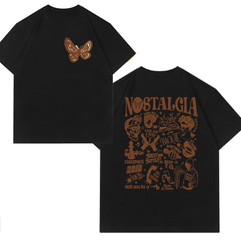 Rapper Rod Wave Nostalgia Butterfly T Shirt Men's Women's Clothes Harajuku Aesthetic Fashion T-shirt Hip Hop Streetwear Tshirts