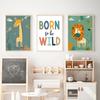 Lion Elephant Giraffe Jungle Animal Nursery Wall Art Canvas Painting Nordic Posters And Prints Wall Picture Baby Kids Room Decor