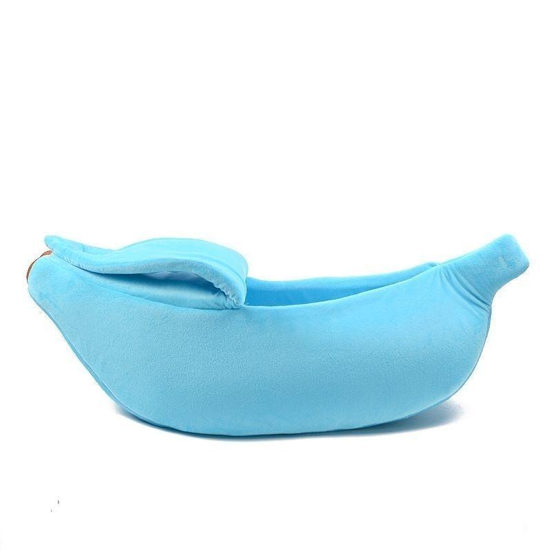 Winter Pet Banana Shape Warm Cat Bed Dog House Semi-Enclosed Pet House Hamster Bed Sleeping Mat