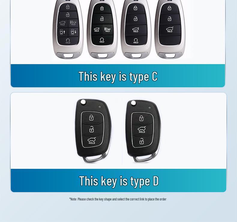 Hyundai Tucson Palisade IONIQ Nexo L Key Case Snap Button Shell