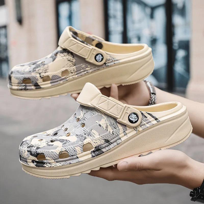 Camouflage Beach Outdoor Sandals Platform Summer Aqua Water Shoes Men Beach Sandals Soft EVA Indoor Home Slides Lover Flip Flops