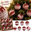 Weihnachtskugel-Schmuck-Set Baumdekorationen mit Spitze Glitzer Pailletten unregelmäßig geformte Kugeln für Weihnachtsbaum Feiertagsparty Dekoration