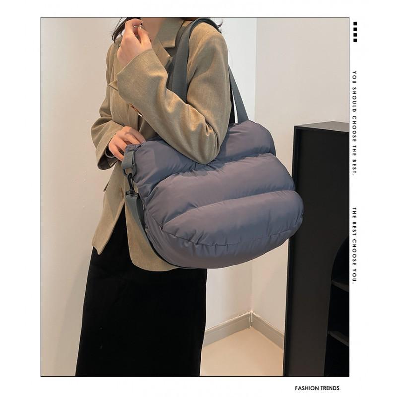 Large-capacity Cotton Clothes Cross-body Bag Women's New All-matching Cloud Down Single-shoulder Commuting Tote