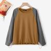 ZANZEA Women Patchwork Long Sleeve Casual Round Neck Loose Blouse