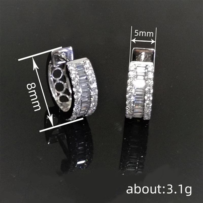 Classic Simple Earrings For Women, Inlaid With Geometric Zircon Jewelry, Fashionable And Explosive Temperament Earrings