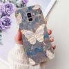 Phone Case For Samsung Galaxy A8+ (2018) SM-A730F / A8 (2018) SM-A530F Elegant Floral Butterfly Soft Silicone TPU Cases