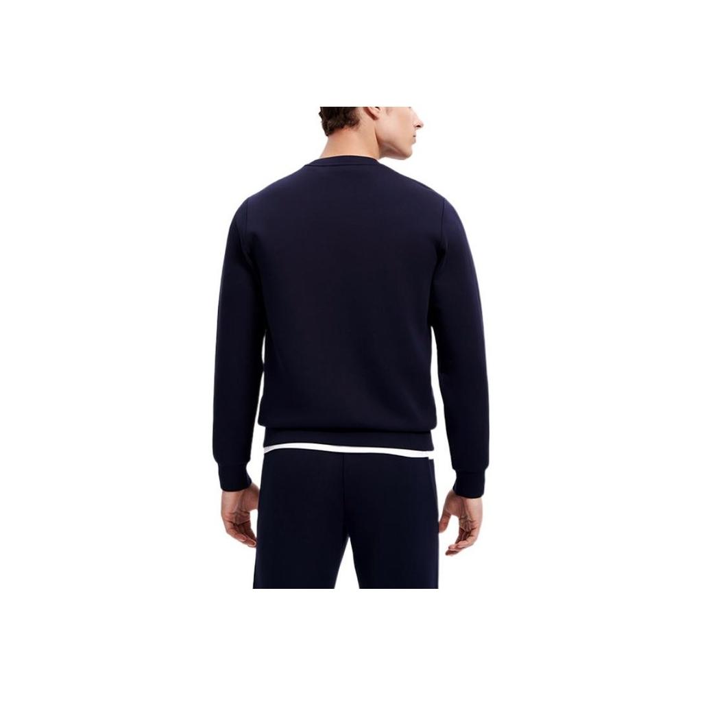 Fila Fitness Series Letter Logo Printed Round Neck Sports Knit Top Men Tops Dark-Blue A11M311205FNV