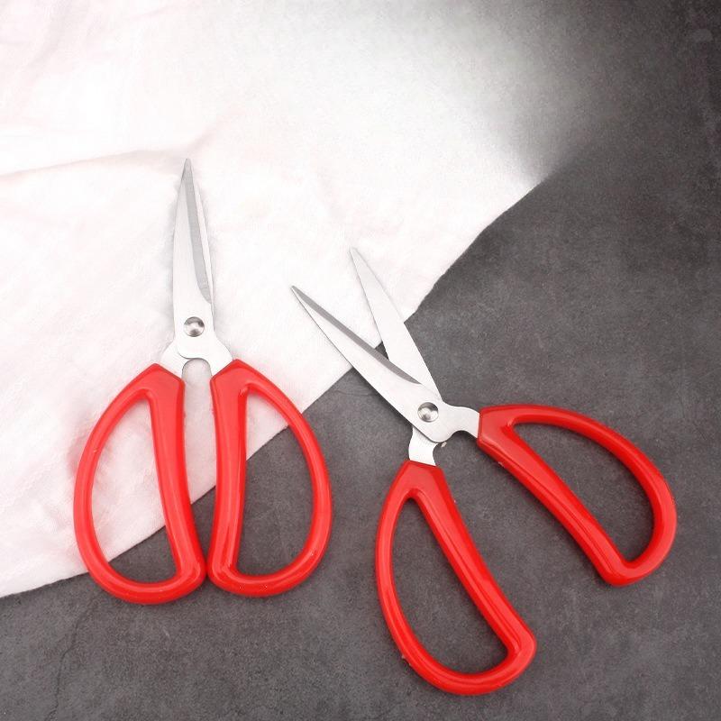 Stainless Steel Household Kitchen Scissors, Office Scissors, Red Scissors, Industrial Tailoring Thread Cutters