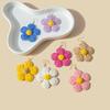 Woven Rafia Grass Exaggerated Flower Ear Hook, Cute and Sweet Multi-color Flower Wreath Small-sized Earrings, Unique Jewelry.