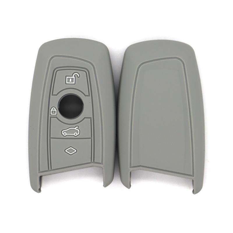 

High-quality silicone key cover for cars, suitable for old BMW 5 Series key bag, 3 Series, 325Li, X3, X5, X6, 730, 530 сірий