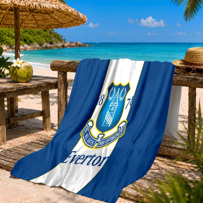Asciugamano da Spiaggia con Stemma dell'Everton Football Club, Asciugamano da Spiaggia in Microfibra, Leggero e Asciugatura Rapida, per Viaggi Estivi, Piscina, Regalo di Compleanno per Fan