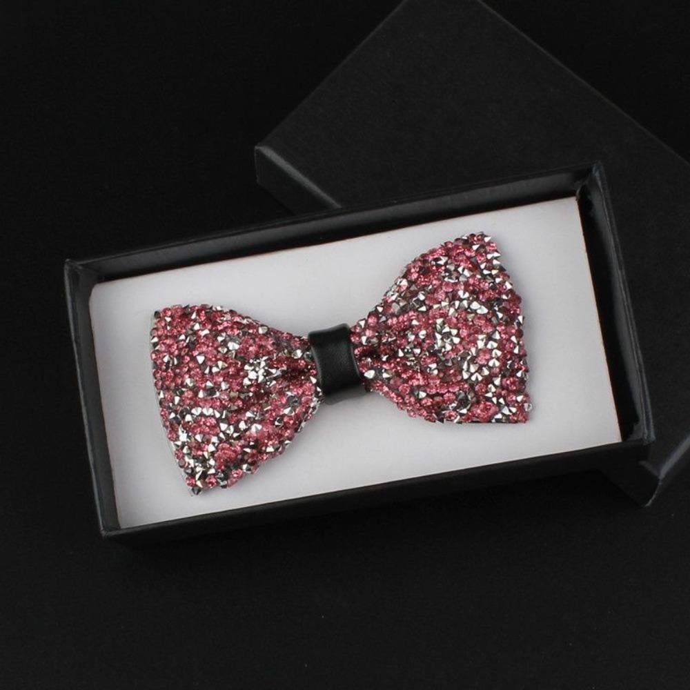 Corbata de cuello ajustable Lazo brillante Corbata de cristal con purpurina formal Ocasión de banquete