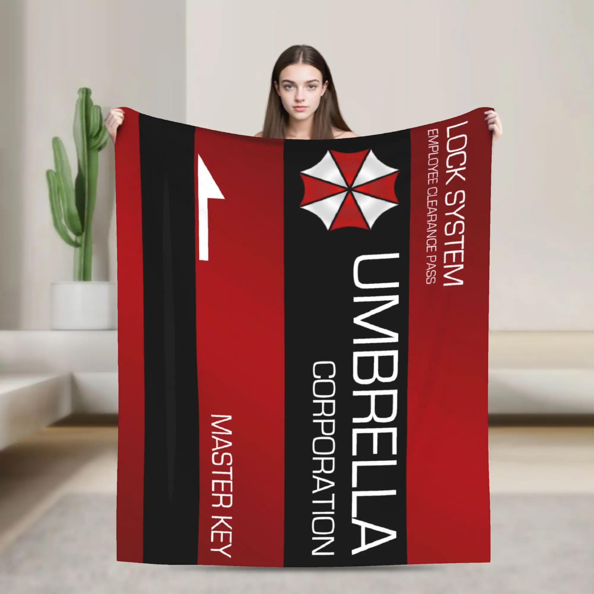 Warm Soft Flannel Throw Blanket for Kids and Adults Travel Blanket with Cool Prints of Resident Evil Umbrella Corporation Aesthe 75X95CM