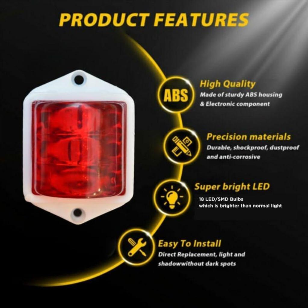 APSMOTIV 8Pcs Universal Side Marker 2x2 Inch Trailer RV Marker LED Light Red 12V for RVs, Campers Truck Vans Caravans and Boats Side Marker Indicator