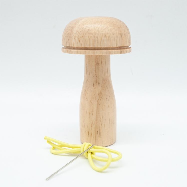 Mushroom Sewing Needles Container Multipurpose Wooden Box Darner Patching Tools