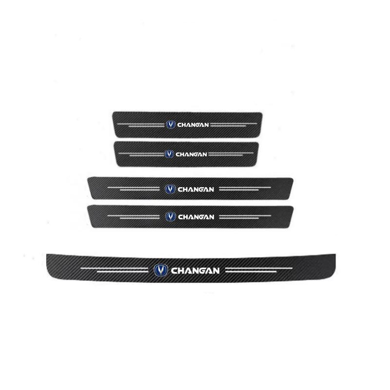 60X7CM Carbon Fiber Car Door Threshold Protective Sticker For Changan CX70 CS55 CS75 Plus CS35 Filter Bunper CS15 Alsvin
