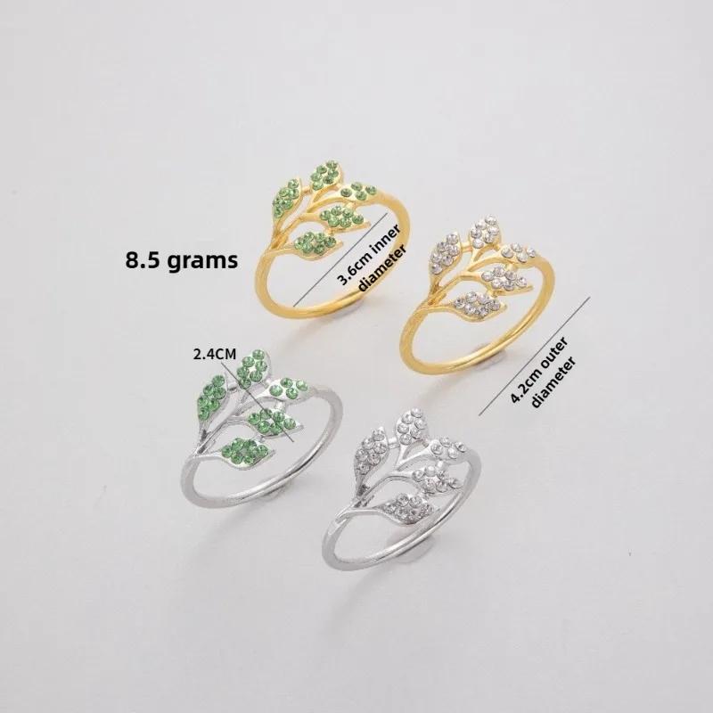 Green Leaf Napkin Rings Durable Metal Design Reusable and Easy To Clean Ideal for Weddings Parties and Holiday Celebrations