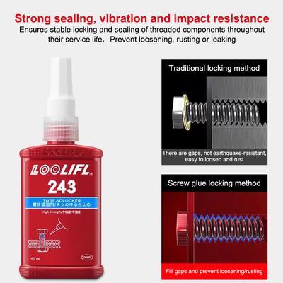 Medium Strength Threadlockers Universal Thread Adhesives For All Metal Threaded Components Removable Waterproof 50Ml