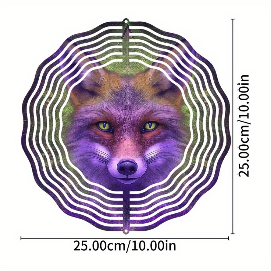 

3D Вращающаяся Металлическая Музыка Ветра - Ручная Работа, Дизайн Мандала Лиса, Без Батареек, Уличный Декор, Уникальный Подарок для Дома и Сада (Настенное искусство с животными) 01A