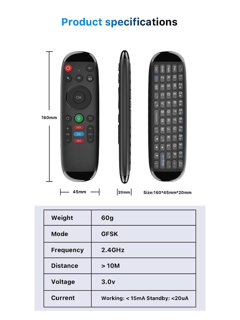 M6 Flying Mouse 2.4G Wireless Keyboard & Mouse for TV Box Set-Top Box Remote Control Mini