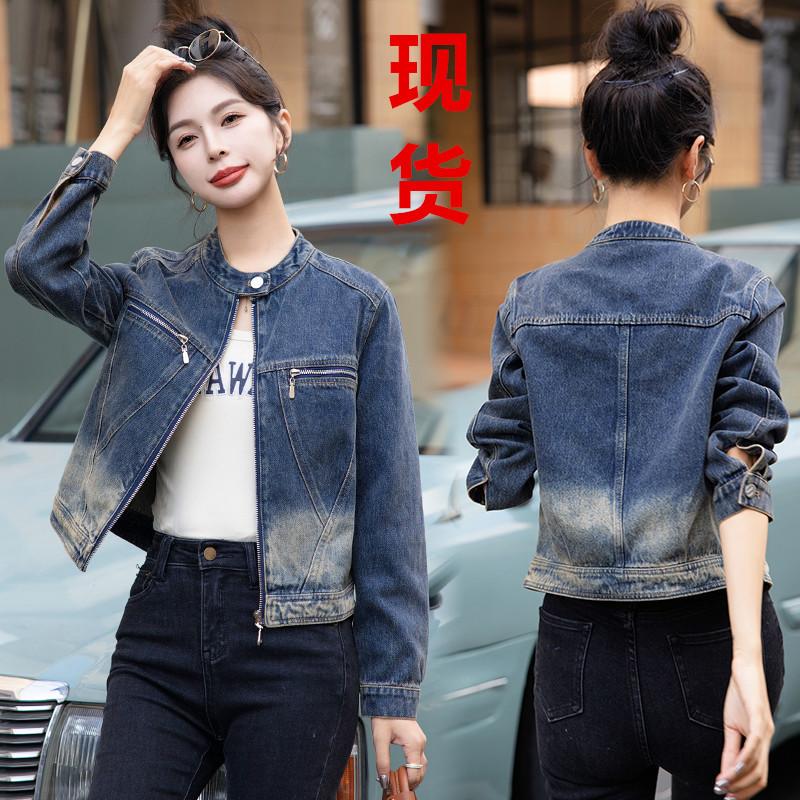 Denim Jacket Women's Spring New Fashion Versatile Stand-up Collar Casual Loose Short Jacket Top Women