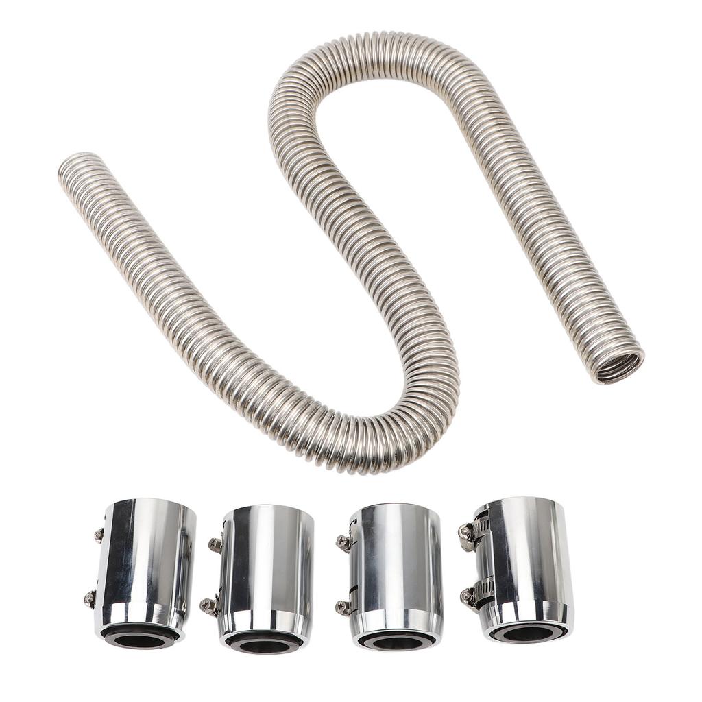 48inch Flexible Coolant Water Hose Kit Heat Resistant Stainless Steel Heat Dissipation Hose Set with 4