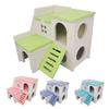 Hamster Hideout House with Ladder Ventilated Design Double Layers Hedgehog Chinchilla Villa Living Hut Pet Supplies
