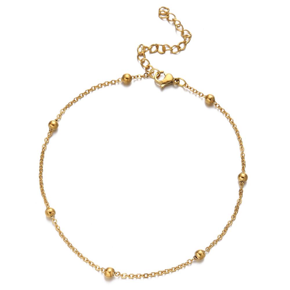Minimalist Stainless Steel Paperclip and Bead Chain Bracelet Set