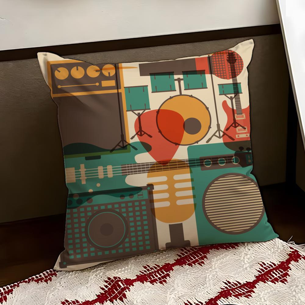 Retro Speaker Piano Rock Cushion Cover Reversible Soft Durable Pillow Cover Home  Car MultiScene Use for Daily Comfort