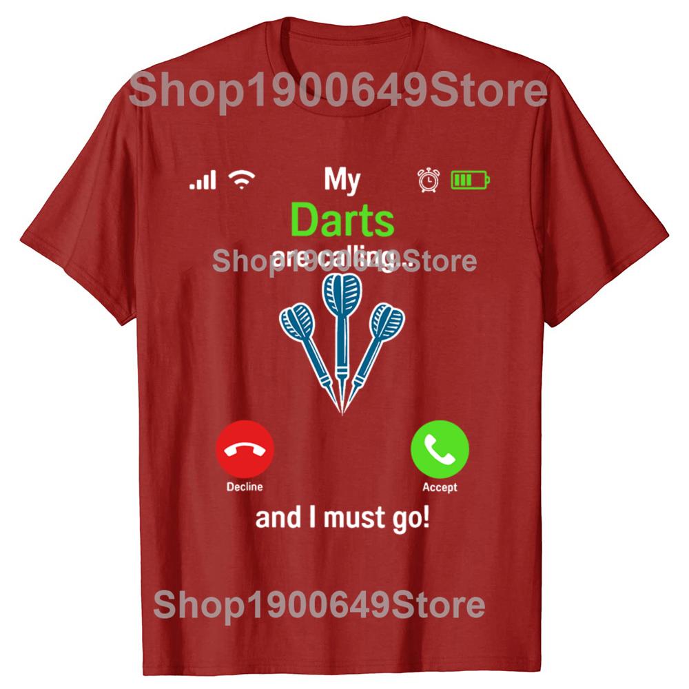 Darts Dartboard Calling Funny Dart Player Team Graphic Tshirts Men Casual Tshirt 100 Cotton Loose Oversized T Shirt Summer S